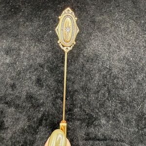 Vintage Avon Gold Tone Stick Pin w/ Faux Diamond Accent –